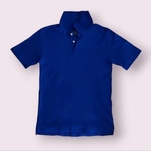 Faded Glory Collar Short Sleeve Polo Uniform Shirt Cobalt Blue Size XL 14-16